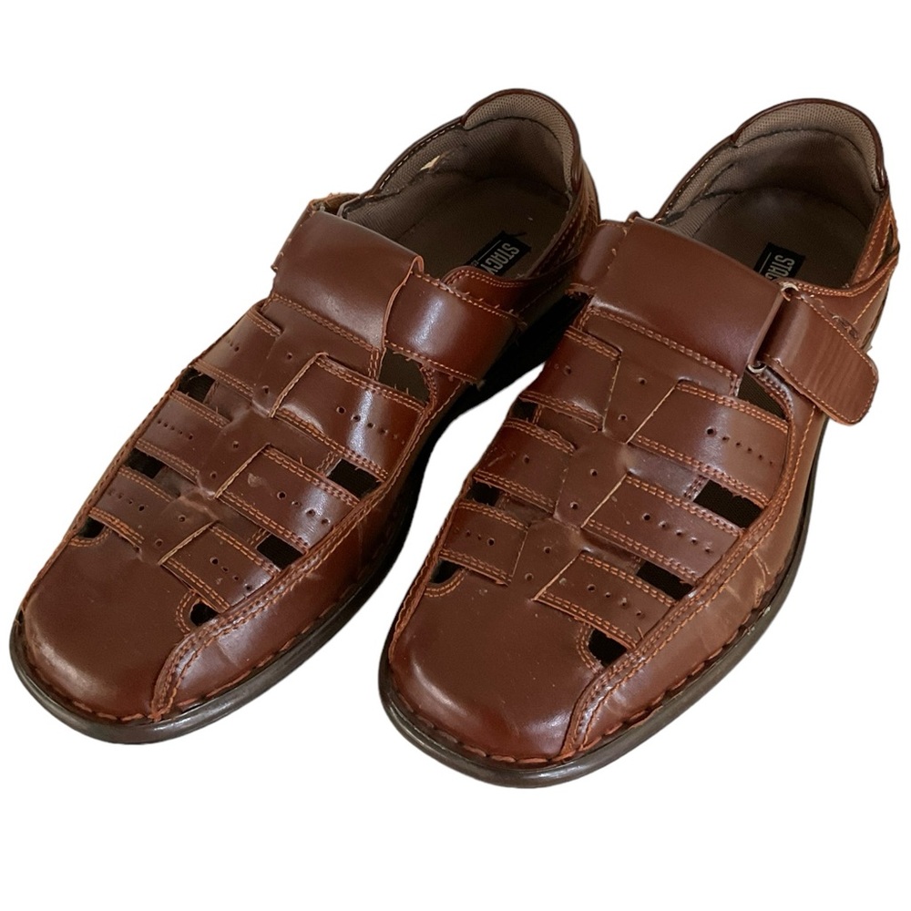 Stacy Adams Huarache Fisherman Men’s 8M Brown Faux Leather Sandals